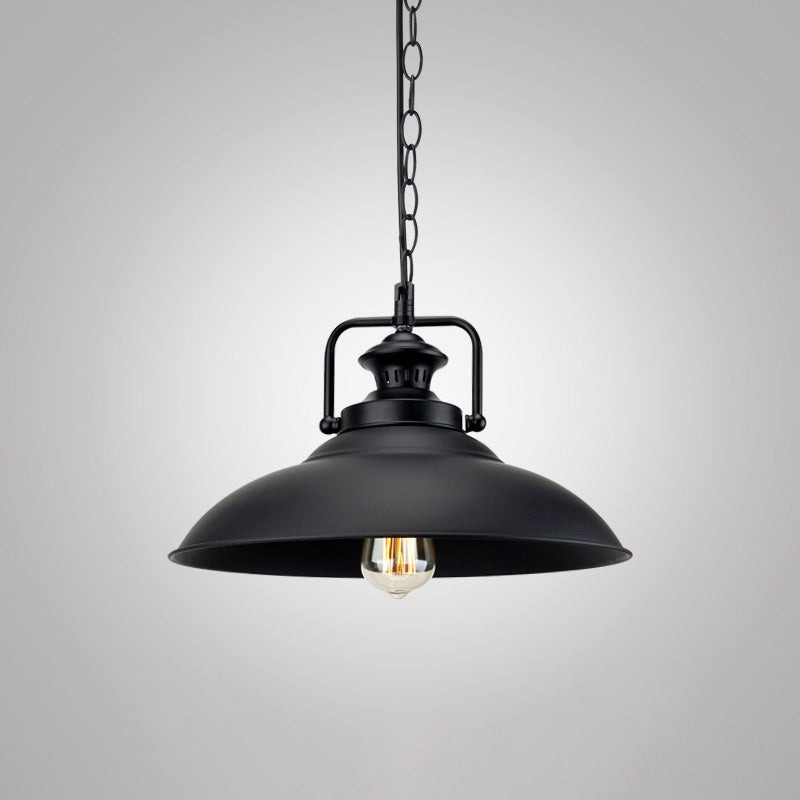 Metal Black Finish Drop Pendant Geometric Shade Single-Bulb Industrial Hanging Light Black G Clearhalo 'Art Deco Pendants' 'Black' 'Cast Iron' 'Ceiling Lights' 'Ceramic' 'Crystal' 'Industrial Pendants' 'Industrial' 'Metal' 'Middle Century Pendants' 'Pendant Lights' 'Pendants' 'Rustic Pendants' 'Tiffany' Lighting' 2290280