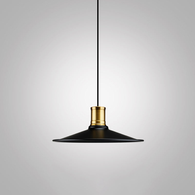 Metal Black Finish Drop Pendant Geometric Shade Single-Bulb Industrial Hanging Light Black C Clearhalo 'Art Deco Pendants' 'Black' 'Cast Iron' 'Ceiling Lights' 'Ceramic' 'Crystal' 'Industrial Pendants' 'Industrial' 'Metal' 'Middle Century Pendants' 'Pendant Lights' 'Pendants' 'Rustic Pendants' 'Tiffany' Lighting' 2290284