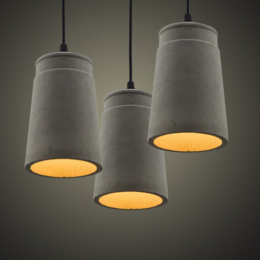 Grey Horn Suspended Lighting Fixture Simplicity 1-Light Cement Hanging Light for Restaurant Grey Clearhalo 'Ceiling Lights' 'Modern Pendants' 'Modern' 'Pendant Lights' 'Pendants' Lighting' 2290364