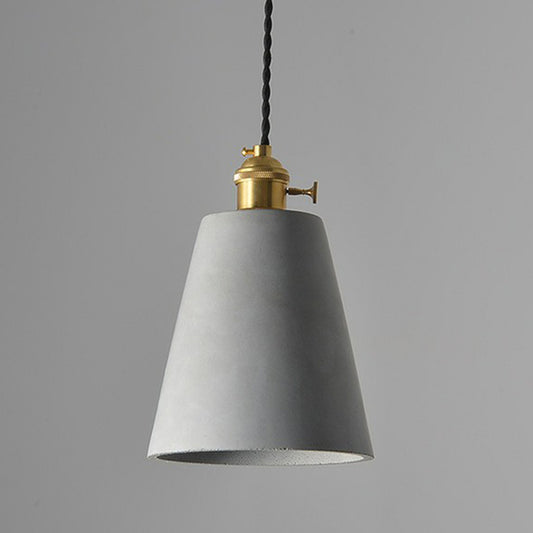 Nordic Single-Bulb Ceiling Hang Light Grey Horn Shaped Drop Pendant with Cement Shade Grey Clearhalo 'Ceiling Lights' 'Modern Pendants' 'Modern' 'Pendant Lights' 'Pendants' Lighting' 2290371