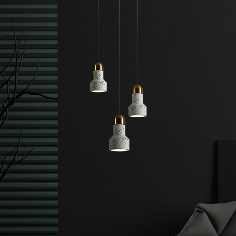 Terrazzo Mini Spotlight Nordic Style 1 Bulb Pendant Lighting Fixture for Dining Room White Clearhalo 'Ceiling Lights' 'Modern Pendants' 'Modern' 'Pendant Lights' 'Pendants' Lighting' 2290387