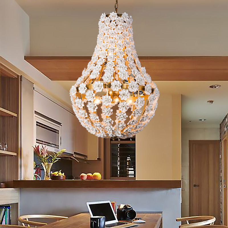 Laser-Cut Chandelier Lamp Nordic Metal 9 Heads 16"/19.5" Wide Silver/Gold Pendant Lighting Fixture with Adjustable Chain Gold 16" Clearhalo 'Ceiling Lights' 'Chandeliers' Lighting' options 229039_70ac847e-6898-4e57-9442-7eeaab4ec3f3