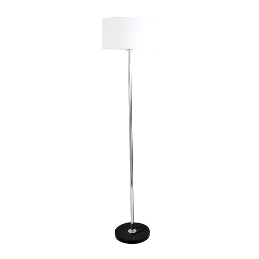 Drum Shade Standing Lighting Contemporary Fabric Single-Bulb Living Room Floor Lamp White Clearhalo 'Floor Lamps' 'Lamps' Lighting' 2290439