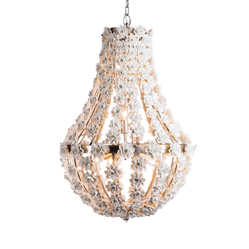 Laser-Cut Chandelier Lamp Nordic Metal 9 Heads 16"/19.5" Wide Silver/Gold Pendant Lighting Fixture with Adjustable Chain Clearhalo 'Ceiling Lights' 'Chandeliers' Lighting' options 229045