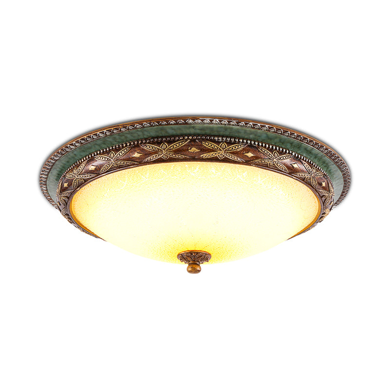 Green Flower Flush Mount Lighting Traditional Resin LED 16"/19.5"/13.5" W Living Room Flush Ceiling Light in Warm/White Light Clearhalo 'Ceiling Lights' 'Close To Ceiling Lights' 'Close to ceiling' 'Flush mount' Lighting' 229205