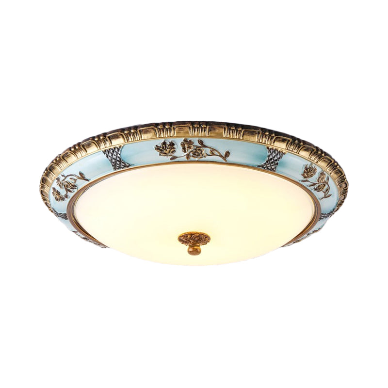 Blue 16"/19.5"/13.5" W LED Flushmount Lighting Traditional Resin Flower Flush Light Fixture for Corridor in Warm/White Light Clearhalo 'Ceiling Lights' 'Close To Ceiling Lights' 'Close to ceiling' 'Flush mount' Lighting' 229212