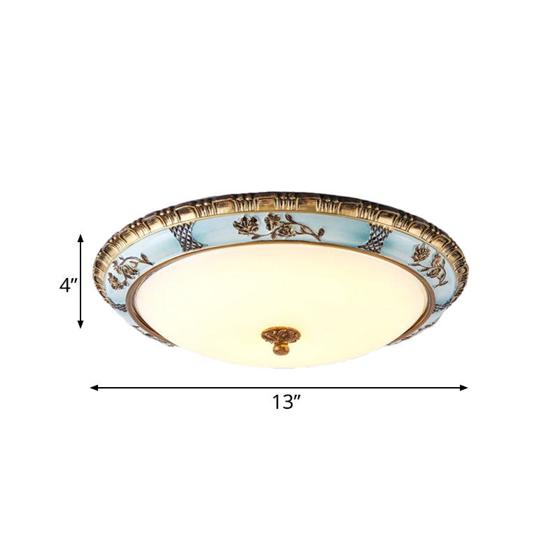 Blue 16"/19.5"/13.5" W LED Flushmount Lighting Traditional Resin Flower Flush Light Fixture for Corridor in Warm/White Light Clearhalo 'Ceiling Lights' 'Close To Ceiling Lights' 'Close to ceiling' 'Flush mount' Lighting' 229213