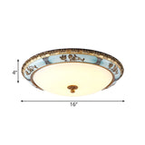 Blue 16"/19.5"/13.5" W LED Flushmount Lighting Traditional Resin Flower Flush Light Fixture for Corridor in Warm/White Light Clearhalo 'Ceiling Lights' 'Close To Ceiling Lights' 'Close to ceiling' 'Flush mount' Lighting' 229214