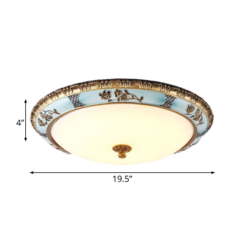 Blue 16"/19.5"/13.5" W LED Flushmount Lighting Traditional Resin Flower Flush Light Fixture for Corridor in Warm/White Light Clearhalo 'Ceiling Lights' 'Close To Ceiling Lights' 'Close to ceiling' 'Flush mount' Lighting' 229215