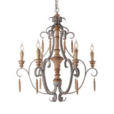 Rustic Jar Hanging Chandelier Metal 6 Bulbs Suspension Light in Grey for Dining Room Clearhalo 'Ceiling Lights' 'Chandeliers' Lighting' options 229249