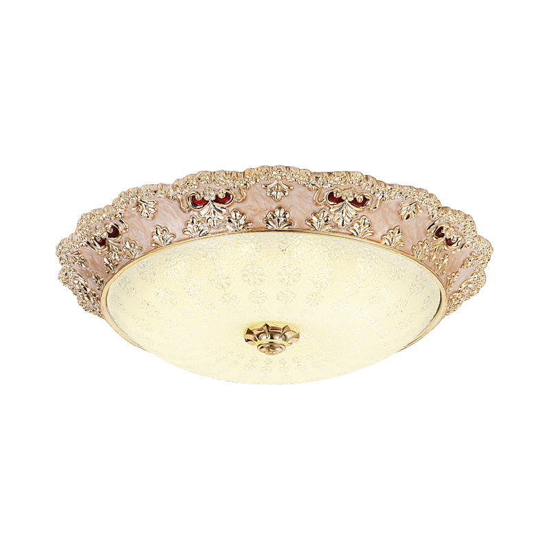 LED Living Room Flush Mount Lamp Traditional Apricot/Green Ceiling Mounted Light with Flower Resin Shade Clearhalo 'Ceiling Lights' 'Close To Ceiling Lights' 'Close to ceiling' 'Flush mount' Lighting' 229300