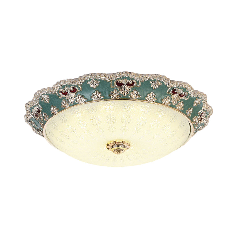 LED Living Room Flush Mount Lamp Traditional Apricot/Green Ceiling Mounted Light with Flower Resin Shade Clearhalo 'Ceiling Lights' 'Close To Ceiling Lights' 'Close to ceiling' 'Flush mount' Lighting' 229305