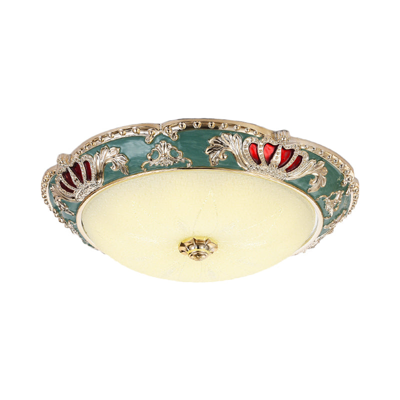 Apricot/Green LED Ceiling Lamp Traditional Resin Crown Flush Light Fixture for Bedroom Clearhalo 'Ceiling Lights' 'Close To Ceiling Lights' 'Close to ceiling' 'Flush mount' Lighting' 229308