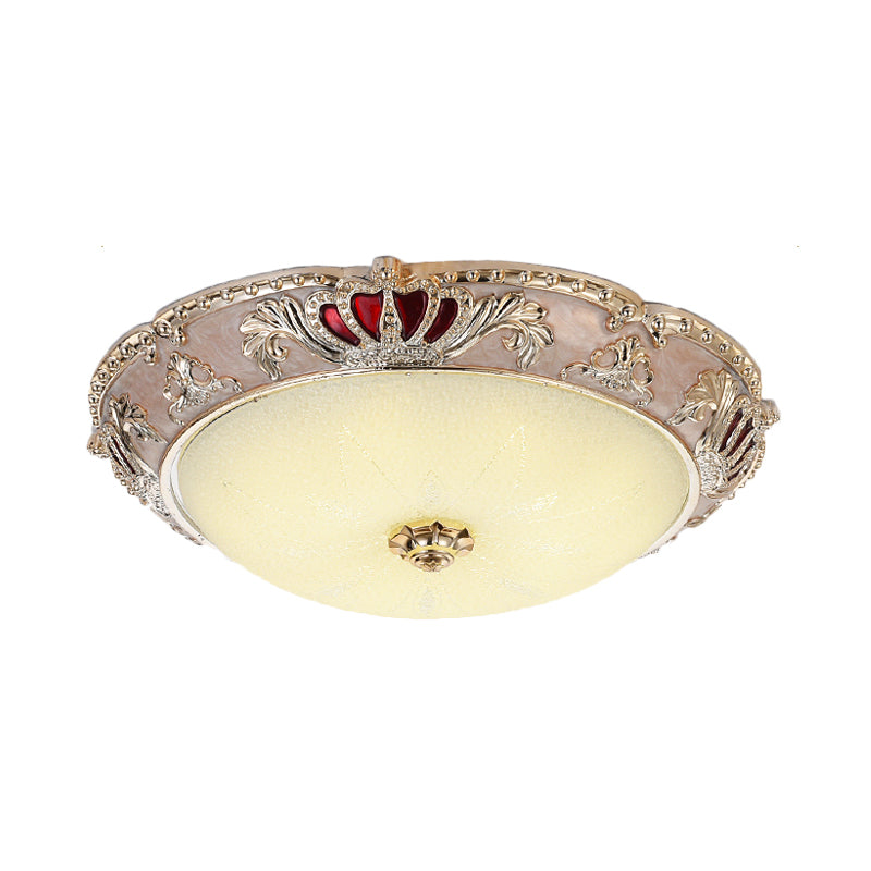 Apricot/Green LED Ceiling Lamp Traditional Resin Crown Flush Light Fixture for Bedroom Clearhalo 'Ceiling Lights' 'Close To Ceiling Lights' 'Close to ceiling' 'Flush mount' Lighting' 229311