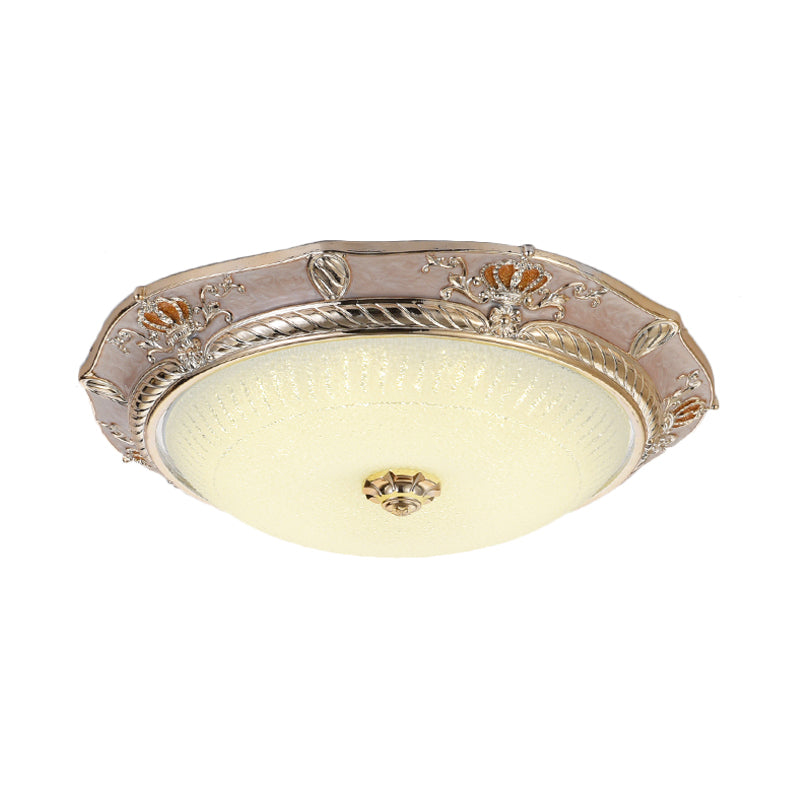 LED Flushmount Lighting Traditional Crown Resin Flush Light Fixture in Apricot/Green for Bedroom Clearhalo 'Ceiling Lights' 'Close To Ceiling Lights' 'Close to ceiling' 'Flush mount' Lighting' 229315