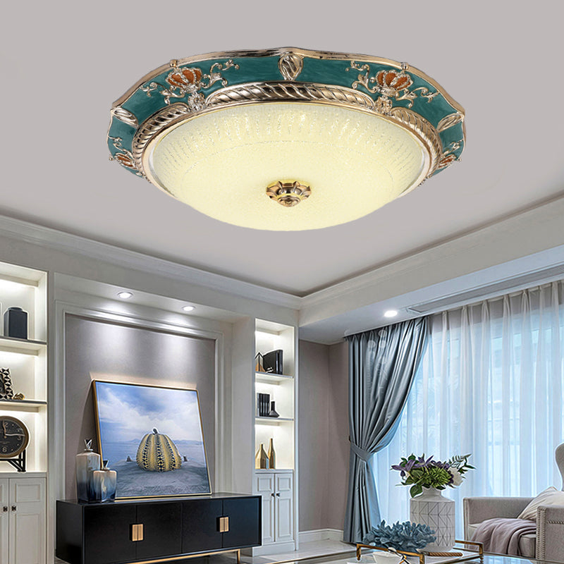 LED Flushmount Lighting Traditional Crown Resin Flush Light Fixture in Apricot/Green for Bedroom Green Clearhalo 'Ceiling Lights' 'Close To Ceiling Lights' 'Close to ceiling' 'Flush mount' Lighting' 229316