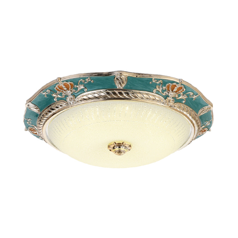 LED Flushmount Lighting Traditional Crown Resin Flush Light Fixture in Apricot/Green for Bedroom Clearhalo 'Ceiling Lights' 'Close To Ceiling Lights' 'Close to ceiling' 'Flush mount' Lighting' 229318