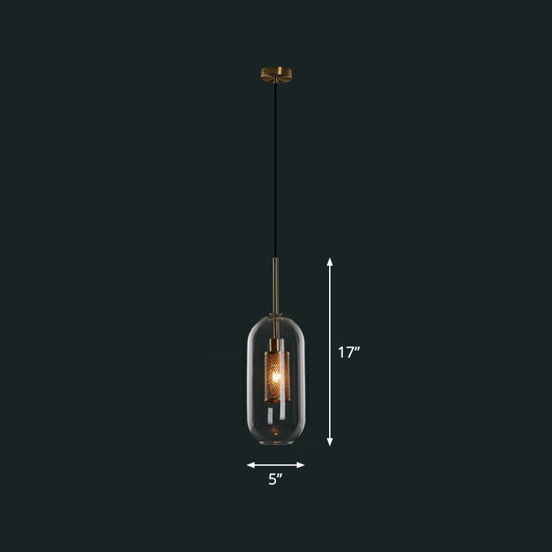 Clear Glass Shaded Hanging Light Simplicity 1 Bulb Restaurant Pendant Light Fixture Clear E Clearhalo 'Ceiling Lights' 'Lighting' 'Pendant Lights' 2293541_71bb9b9f-bff7-429a-bb59-9d7b4ed728f6