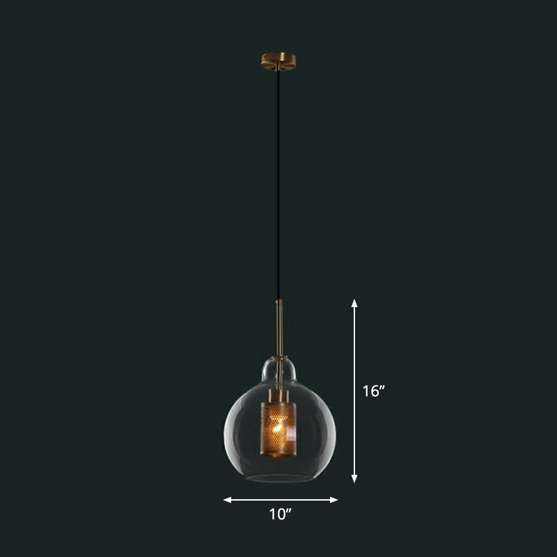 Clear Glass Shaded Hanging Light Simplicity 1 Bulb Restaurant Pendant Light Fixture Clear F Clearhalo 'Ceiling Lights' 'Lighting' 'Pendant Lights' 2293544_a646741d-d37d-4fb9-9b13-3492ae565c6b