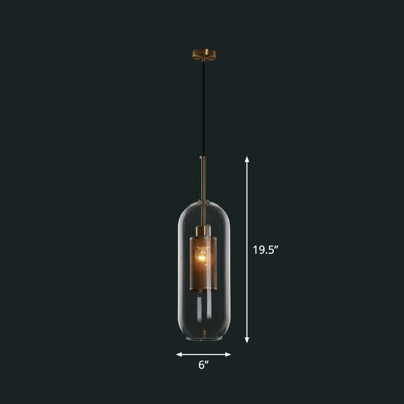 Clear Glass Shaded Hanging Light Simplicity 1 Bulb Restaurant Pendant Light Fixture Clear A Clearhalo 'Ceiling Lights' 'Lighting' 'Pendant Lights' 2293546_a2993496-e42f-4a31-a535-ce2862d34ab3