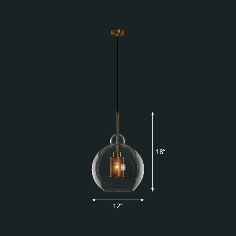 Clear Glass Shaded Hanging Light Simplicity 1 Bulb Restaurant Pendant Light Fixture Clear C Clearhalo 'Ceiling Lights' 'Lighting' 'Pendant Lights' 2293548_51cc531e-7928-45b0-bf04-8641c5ecd6ac