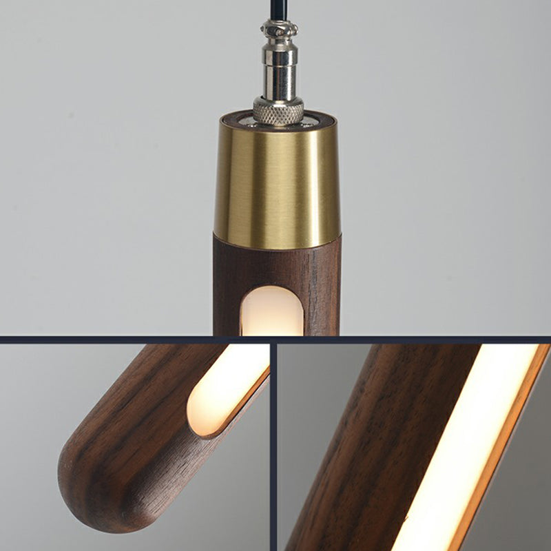 Pole Shaped Bedside LED Pendulum Light Wooden Simplicity Pendant Lighting Fixture Clearhalo 'Ceiling Lights' 'Modern Pendants' 'Modern' 'Pendant Lights' 'Pendants' Lighting' 2293661