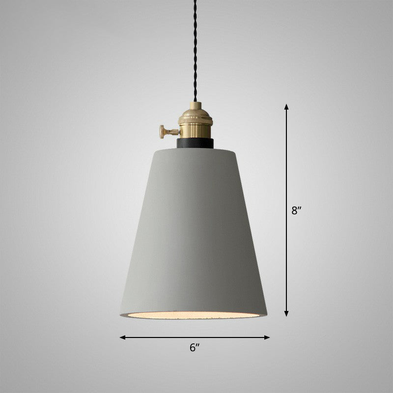 Geometric Dining Room Down Lighting Cement 1-Light Minimalist Pendant Light with Rotary Switch in Grey Grey A Clearhalo 'Ceiling Lights' 'Modern Pendants' 'Modern' 'Pendant Lights' 'Pendants' Lighting' 2293752
