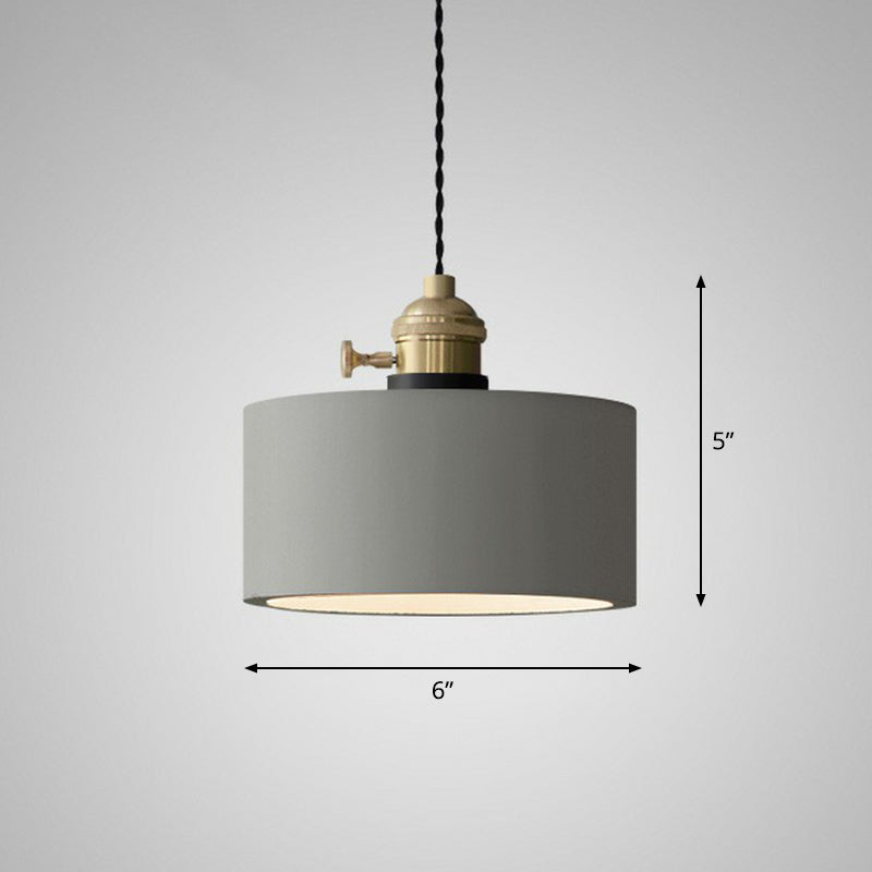 Geometric Dining Room Down Lighting Cement 1-Light Minimalist Pendant Light with Rotary Switch in Grey Grey C Clearhalo 'Ceiling Lights' 'Modern Pendants' 'Modern' 'Pendant Lights' 'Pendants' Lighting' 2293755