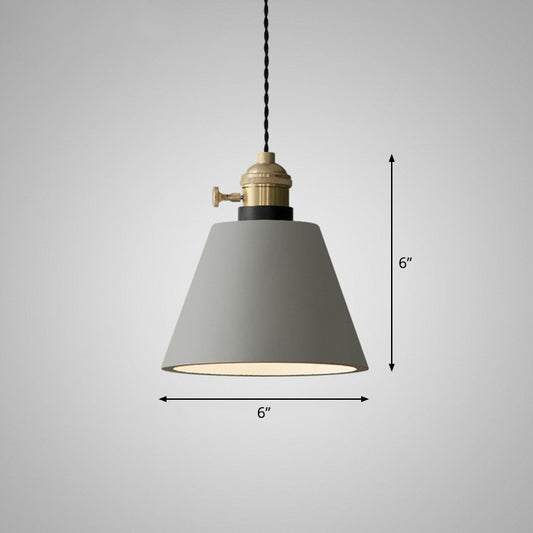 Geometric Dining Room Down Lighting Cement 1-Light Minimalist Pendant Light with Rotary Switch in Grey Grey B Clearhalo 'Ceiling Lights' 'Modern Pendants' 'Modern' 'Pendant Lights' 'Pendants' Lighting' 2293757