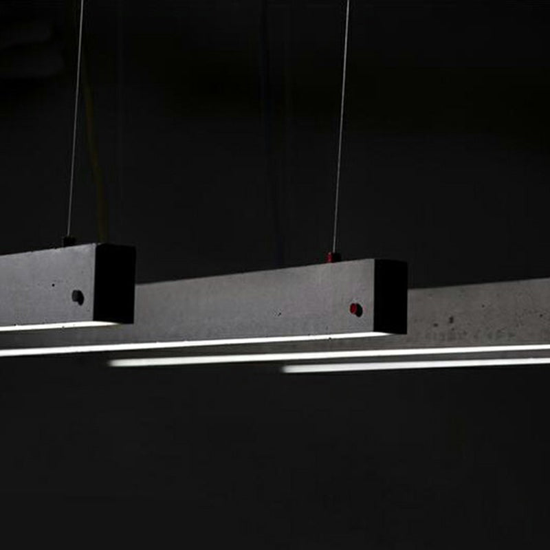 Grey Rectangular Suspension Lighting Simplicity 1 Head Cement Hanging Ceiling Light for Office Clearhalo 'Ceiling Lights' 'Modern Pendants' 'Modern' 'Pendant Lights' 'Pendants' Lighting' 2293765