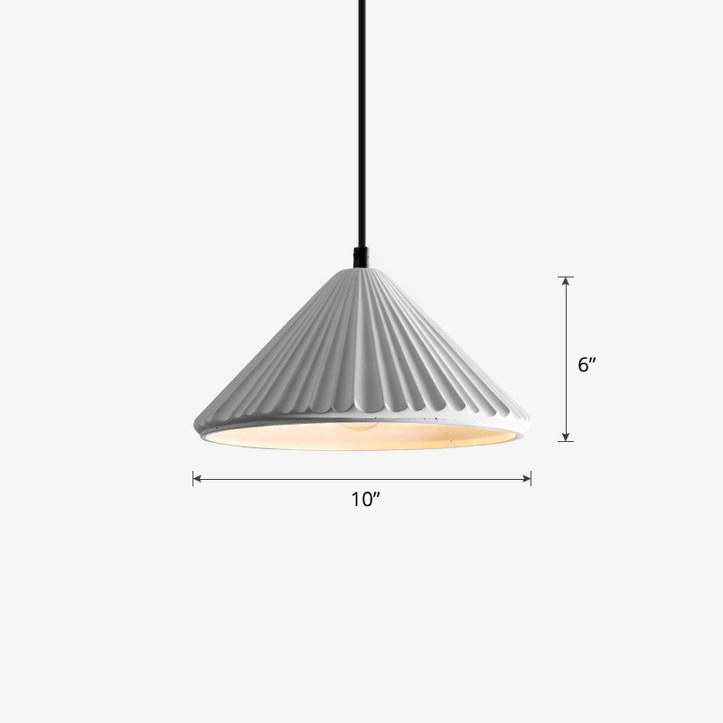 Cement Conical Pendant Ceiling Light Macaron Single Suspension Light Fixture for Living Room White Clearhalo 'Ceiling Lights' 'Modern Pendants' 'Modern' 'Pendant Lights' 'Pendants' Lighting' 2293786
