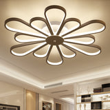 Acrylic Flower Shape Semi Flush Mount Modernist Multi Lights White Led Semi Flush Mount Light Fixture in White/Warm Light Clearhalo 'Ceiling Lights' 'Close To Ceiling Lights' 'Close to ceiling' 'Semi-flushmount' Lighting' 229406