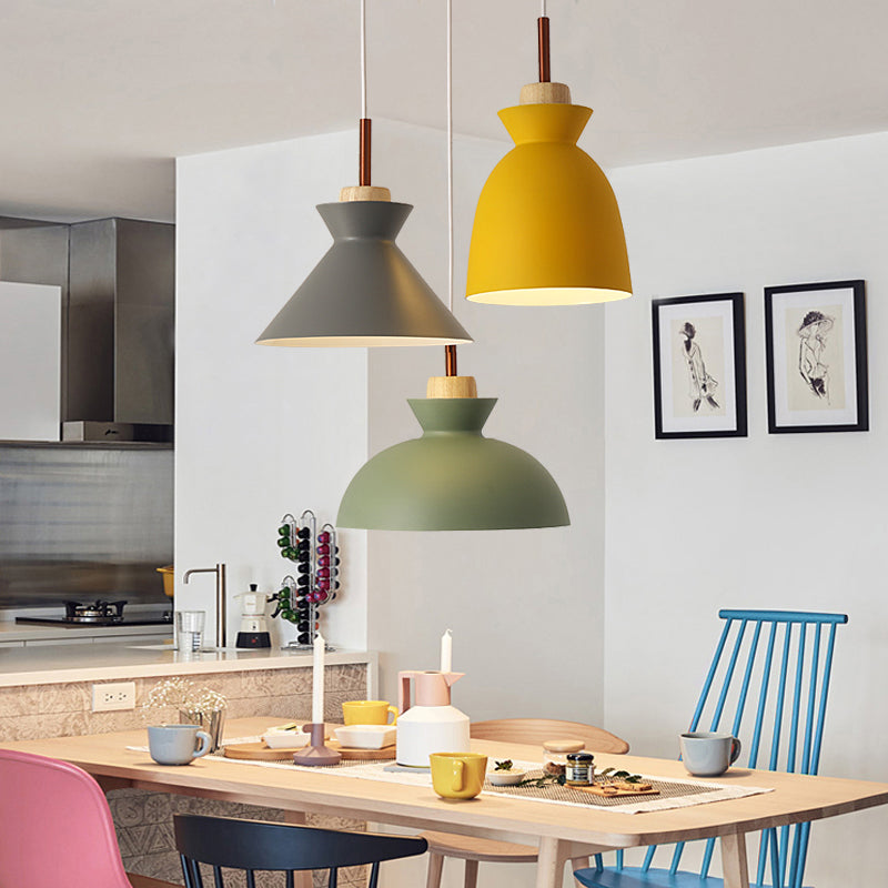 Macaron Cookware Shaped Cluster Pendant Metal 3 Lights Dining Room Ceiling Hang Lamp in Green Clearhalo 'Ceiling Lights' 'Pendant Lights' 'Pendants' Lighting' 2294126