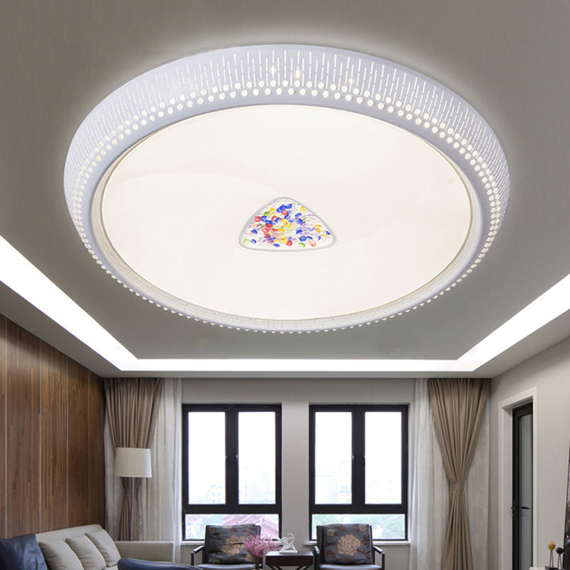 Circular Flush Mount Lighting Modernist Acrylic Led White Flush Ceiling Light Fixture in White Light, 23"/31" Wide Clearhalo 'Ceiling Lights' 'Close To Ceiling Lights' 'Close to ceiling' 'Flush mount' Lighting' 229414