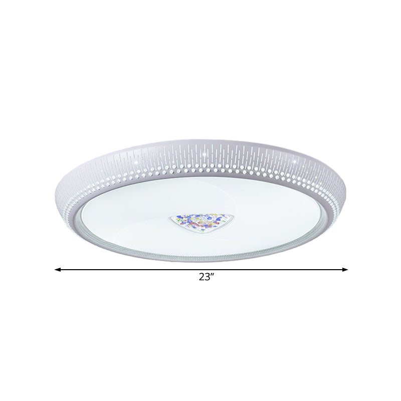 Circular Flush Mount Lighting Modernist Acrylic Led White Flush Ceiling Light Fixture in White Light, 23"/31" Wide Clearhalo 'Ceiling Lights' 'Close To Ceiling Lights' 'Close to ceiling' 'Flush mount' Lighting' 229417