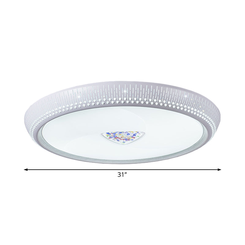 Circular Flush Mount Lighting Modernist Acrylic Led White Flush Ceiling Light Fixture in White Light, 23"/31" Wide Clearhalo 'Ceiling Lights' 'Close To Ceiling Lights' 'Close to ceiling' 'Flush mount' Lighting' 229418