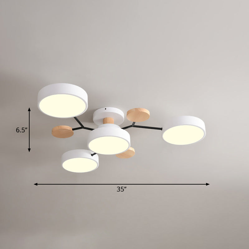 Tree Branch-Like Metal Flush Light Nordic LED Close to Ceiling Light for Bedroom 4 White Third Gear Clearhalo 'Ceiling Lights' 'Close To Ceiling Lights' 'Close to ceiling' 'Semi-flushmount' Lighting' 2294268