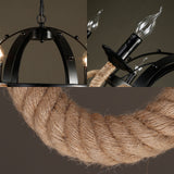 6 Lights Candle Ceiling Lamp Country Black Metal Chandelier Pendant Light for Dining Room Clearhalo 'Ceiling Lights' 'Chandeliers' Lighting' options 229463