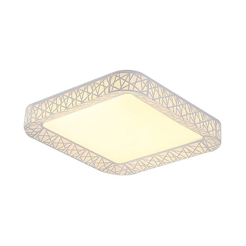 Square/Rectangular Acrylic Flush Mount Lamp Modernist Led White Flush Mount Ceiling Light Fixture with Frosted Diffuser, 19.5"/25"/35.5" Wide Clearhalo 'Ceiling Lights' 'Close To Ceiling Lights' 'Close to ceiling' 'Flush mount' Lighting' 229511