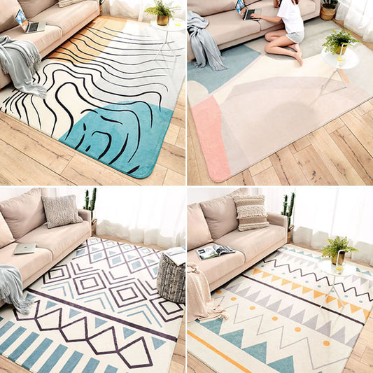 Multi-Color Bedroom Rug Calming Color Block Area Rug Cotton Blend Pet Friendly Easy Care Indoor Rug Clearhalo 'Area Rug' 'Rug' 2295852