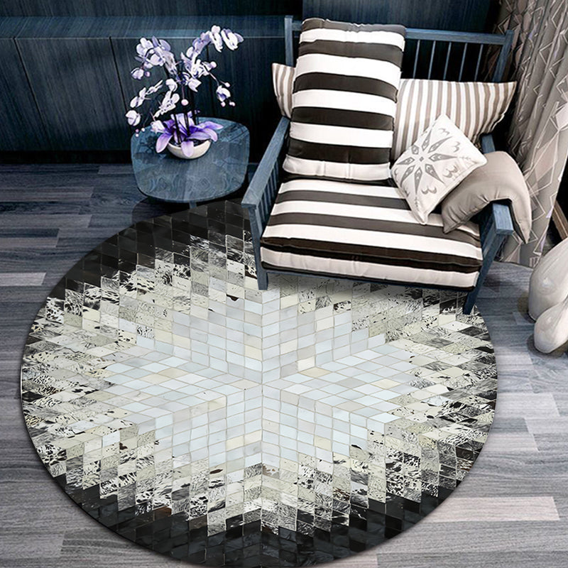 Comfort Bedroom Rug Multi Colored Geo Printed Indoor Rug Polyster Non-Slip Washable Area Carpet Black-White Clearhalo 'Area Rug' 'Modern' 'Rugs' Rug' 2295872