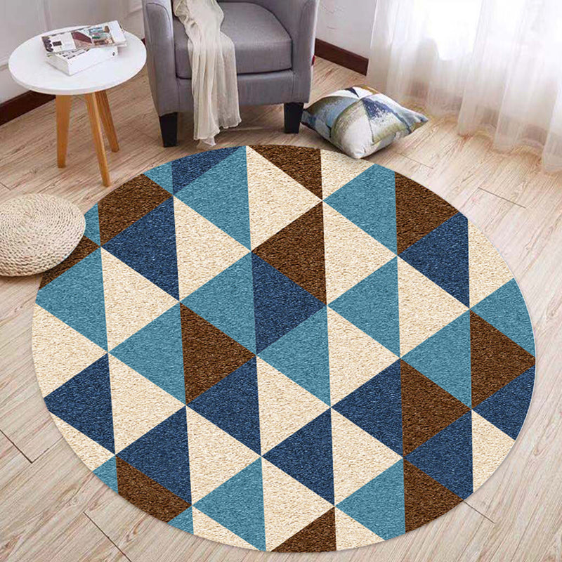 Comfort Bedroom Rug Multi Colored Geo Printed Indoor Rug Polyster Non-Slip Washable Area Carpet Dark Blue Clearhalo 'Area Rug' 'Modern' 'Rugs' Rug' 2295876