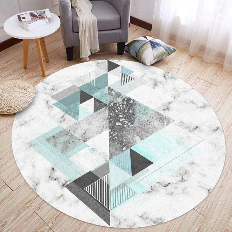 Comfort Bedroom Rug Multi Colored Geo Printed Indoor Rug Polyster Non-Slip Washable Area Carpet Green Clearhalo 'Area Rug' 'Modern' 'Rugs' Rug' 2295878