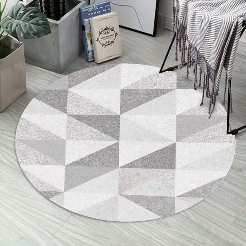 Comfort Bedroom Rug Multi Colored Geo Printed Indoor Rug Polyster Non-Slip Washable Area Carpet Light Gray-White Clearhalo 'Area Rug' 'Modern' 'Rugs' Rug' 2295879