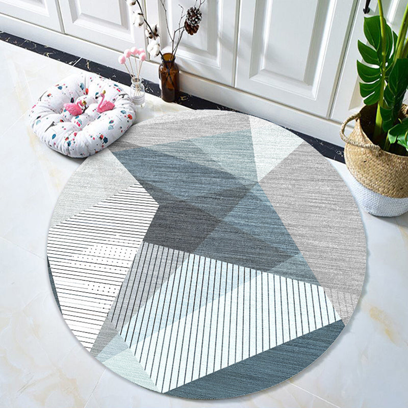 Comfort Bedroom Rug Multi Colored Geo Printed Indoor Rug Polyster Non-Slip Washable Area Carpet Gray-Blue Clearhalo 'Area Rug' 'Modern' 'Rugs' Rug' 2295880