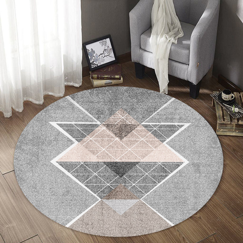 Comfort Bedroom Rug Multi Colored Geo Printed Indoor Rug Polyster Non-Slip Washable Area Carpet Grey Clearhalo 'Area Rug' 'Modern' 'Rugs' Rug' 2295881