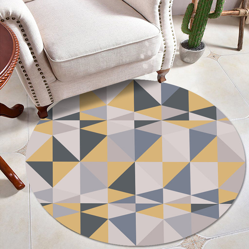 Comfort Bedroom Rug Multi Colored Geo Printed Indoor Rug Polyster Non-Slip Washable Area Carpet Yellow-Blue Clearhalo 'Area Rug' 'Modern' 'Rugs' Rug' 2295884