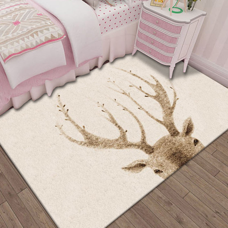 Nordic Bedroom Rug Multi Colored Animal Print Indoor Rug Polypropylene Non-Slip Pet Friendly Carpet Beige Clearhalo 'Area Rug' 'Modern' 'Rugs' Rug' 2295910