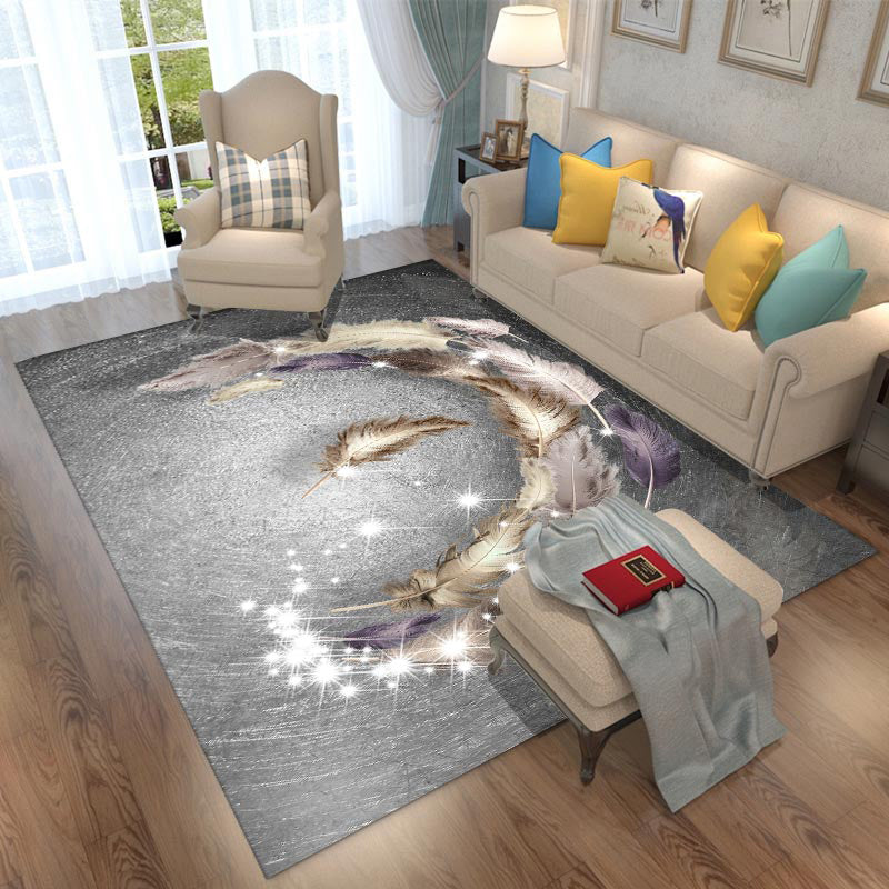 Fancy Geometric Rug Multicolored Polypropylene Area Rug Anti-Slip Backing Easy Care Indoor Rug for Room Grey Clearhalo 'Area Rug' 'Modern' 'Rugs' Rug' 2295946