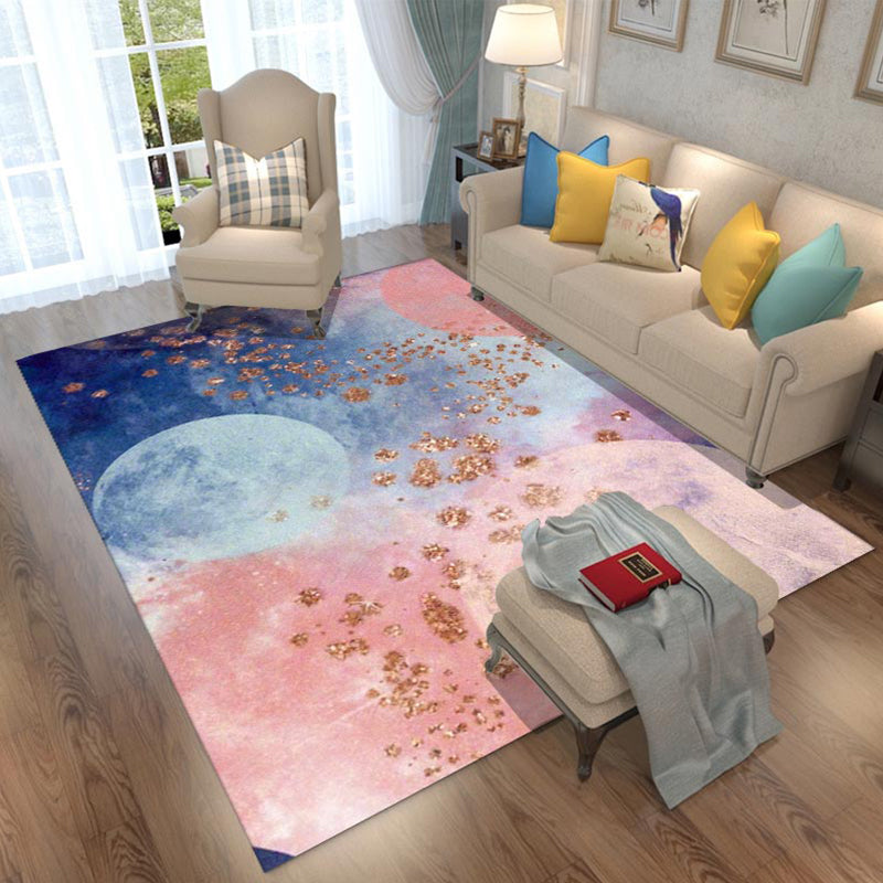 Fancy Geometric Rug Multicolored Polypropylene Area Rug Anti-Slip Backing Easy Care Indoor Rug for Room Pink-Blue Clearhalo 'Area Rug' 'Modern' 'Rugs' Rug' 2295948